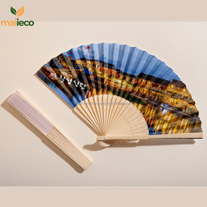 Abanicos de boda de bambú ecológicos tradicionales hechos a mano, abanico plegable de mano impreso personalizado, artesanía promocional personalizable - Product Image 6