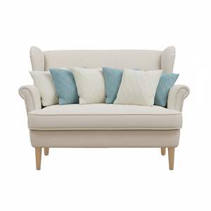 SOGA Ensemble de housses de coussin décoratives en tricot diamant bleu ciel et tricot torsadé crème, 6 pièces - Product Image 1