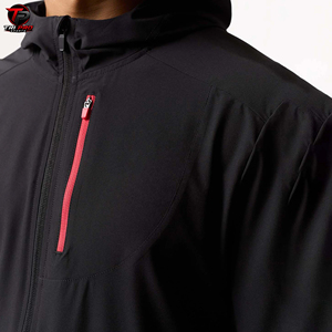 <b>Black</b> Hooded Tracksuit <b>Jacket</b> and Shorts Set Zip-Up Summer Eco-Friendly Sports Training Running Wear Polyester <b>Suit</b> - Product Image 6