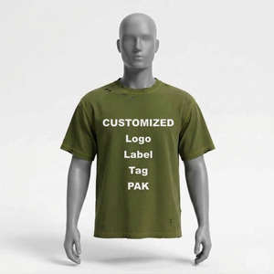 Custom Logo Distressed Oversized T-Shirt <b>Men</b> 100% Cotton Vintage Streetwear Acid Wash Heavyweight Eco-Friendly Breathable Kadia - Product Image 5