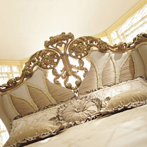 Ensemble de chambre à coucher de luxe français, style antique européen, taille King Size, personnalisable, en acajou massif sculpté à la main, mobilier de maison - Product Image 3