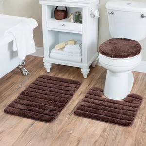 Tapis de salle de bain 100% coton jacquard tissé à la main, antidérapant, antimicrobien, de luxe, à poils coupés, adapté aux animaux domestiques, réversible, pour la maison et l'hôtel - Product Image 4