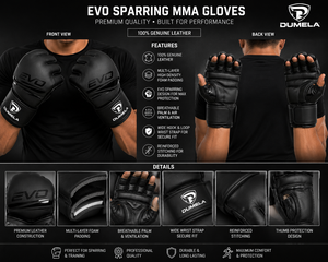 Dumela EVO MMA Gloves Matte Black Leather Breathable Customizable <b>Dummy</b> Gloves High Quality Custom Logo Protective Training Gear - Product Image 6