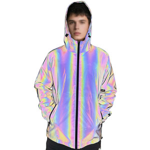 เสื้อแจ็คเก็ตสะท้อนแสงสีรุ้งสำหรับกีฬาและกิจกรรมกลางแจ้ง สีสันปรับแต่งได้ พร้อมพื้นผิวสะท้อนแสงสว่างสดใส มีจำหน่ายแล้ว - Product Image 1