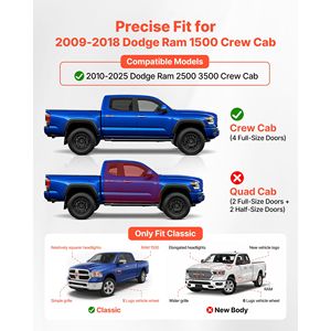Pedane Laterali da 6 Pollici per Dodge Ram 1500/2500/3500 Crew Cab 2009-2025, Compatibili con il Modello F-150 - Product Image 2