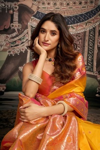 Envílase en Elegancia, Haga de Cada Momento una Experiencia Real, Disfrute de una Gracia Atemporal, Saree de Seda, Tela de Seda de Primera Calidad, Suave y Pesada - Product Image 4