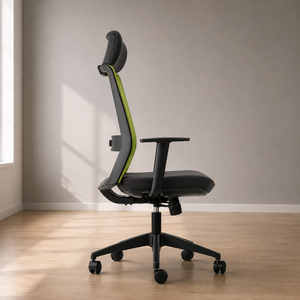 Chaise de jeu et de bureau moderne en tissu KINSHA HR-01, dossier haut, pivotante, ergonomique - Product Image 1