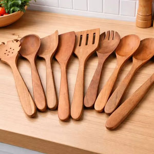 Natural Wooden Cooking and Serving Utensils Simple Flatware Set Fork <b>Spoon</b> Perfect for Kitchen And <b>Table</b> Use From India - Product Image 1