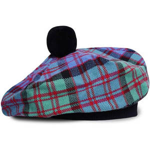 Chapeau écossais en laine de clan avec pompon, style Tam o' Shanter, motif tartan ancien du clan Macdonald, casquette personnalisée des Highlands - Product Image 1