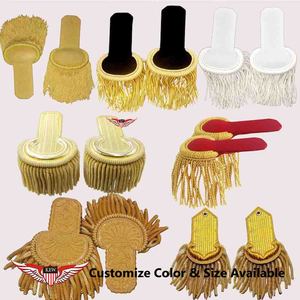 KEW Epaulette de Hombro Verde Vintage Personalizado, Elegante, Ecológico, de Tela Bordada, Duradero, Accesorio de Uniforme con Hilo de Bullion - Product Image 4