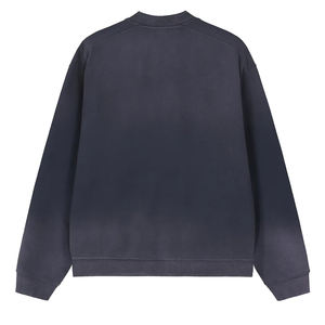 Veste vintage surdimensionnée unie noire pour homme, personnalisable, en tissu épais, effet délavé à l'acide et décoloré par le soleil - Product Image 2