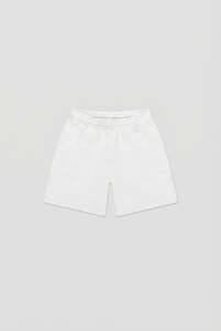 Men's <b>White</b> Cotton <b>Shorts</b> Mid Waist Elastic Casual Breathable Solid Color Woven Fabric - Product Image 1