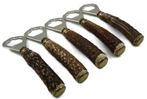 Abridor de Bebidas Elite de Cuerno de Búfalo con Palanca de Acero Inoxidable y Mango de Cuerno Real para Botellas de Cerveza y Refrescos - Product Image 3