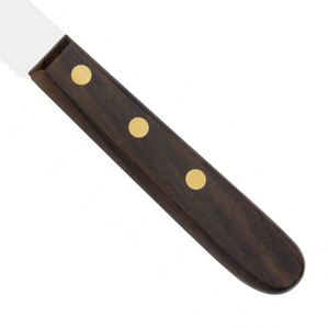 Cuchillos Clásicos para Carne con Mango de Madera Oscura, Hoja de Acero Dentada con Punta Redondeada y Remaches de Latón para Restaurantes y Corte de Carne - Product Image 5