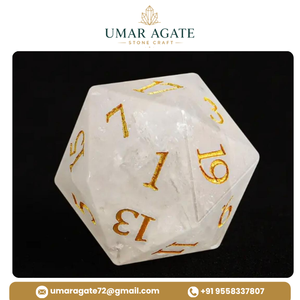 Meilleure Qualité Vente Chaude Lot de Dés Polyédriques en Quartz Clair Naturel pour D&D, 7 Pièces, Vente en Gros - Product Image 5