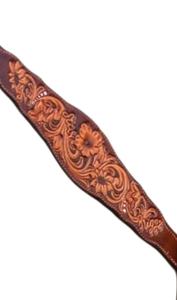 Juego de arreos para caballo de equitación inglesa ligero al por mayor, con cabezada y pechopetral de cuero natural suave con grabado floral, personalizable - Product Image 3