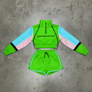 Conjunto Corto de Chaqueta Cortavientos de Encaje de Color Sólido y Corte Regular, Hecho a Medida OEM/ODM para Mujer, Resistente al Viento e Impermeable, Ropa Casual - Product Image 6