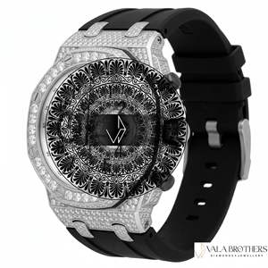 นาฬิกา Audomer Piguat Royal Oakk Offshore Chronograph Diamond ขนาด 42 มม. ตัวเรือนสแตนเลสสตีลทรงแปดเหลี่ยม หน้าปัดอะนาล็อก กระจกแซฟไฟร์ ควอตซ์ แฟชั่น - Product Image 3