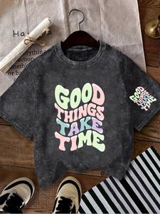 Custom Screen Print Acid Wash T Shirt 100 Cotton <b>Vintage</b> Washed <b>Graphic</b> Streetwear <b>Tee</b> - Product Image 2