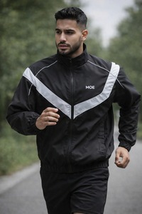 Chaqueta Deportiva Reflectante Blanca y Negra, Estilo Moderno, Chaqueta Cortavientos para Atletismo Escolar, Proveedor de Ropa, Chaqueta para Hombre OEM - Product Image 2