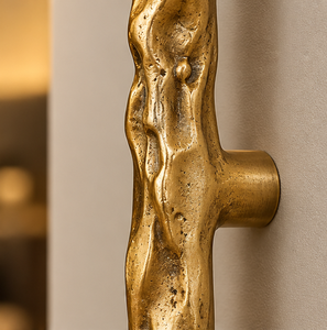 Tirador de puerta texturizado en tono dorado, manija larga artística para gabinetes, herrajes decorativos para muebles de lujo, para puertas interiores y armarios. - Product Image 5