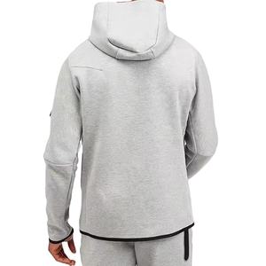 Sweat-shirts à capuche personnalisés avec logo, vente en gros, qualité supérieure, sport, gym, coton, molleton, fermeture éclair intégrale pour hommes - Product Image 2