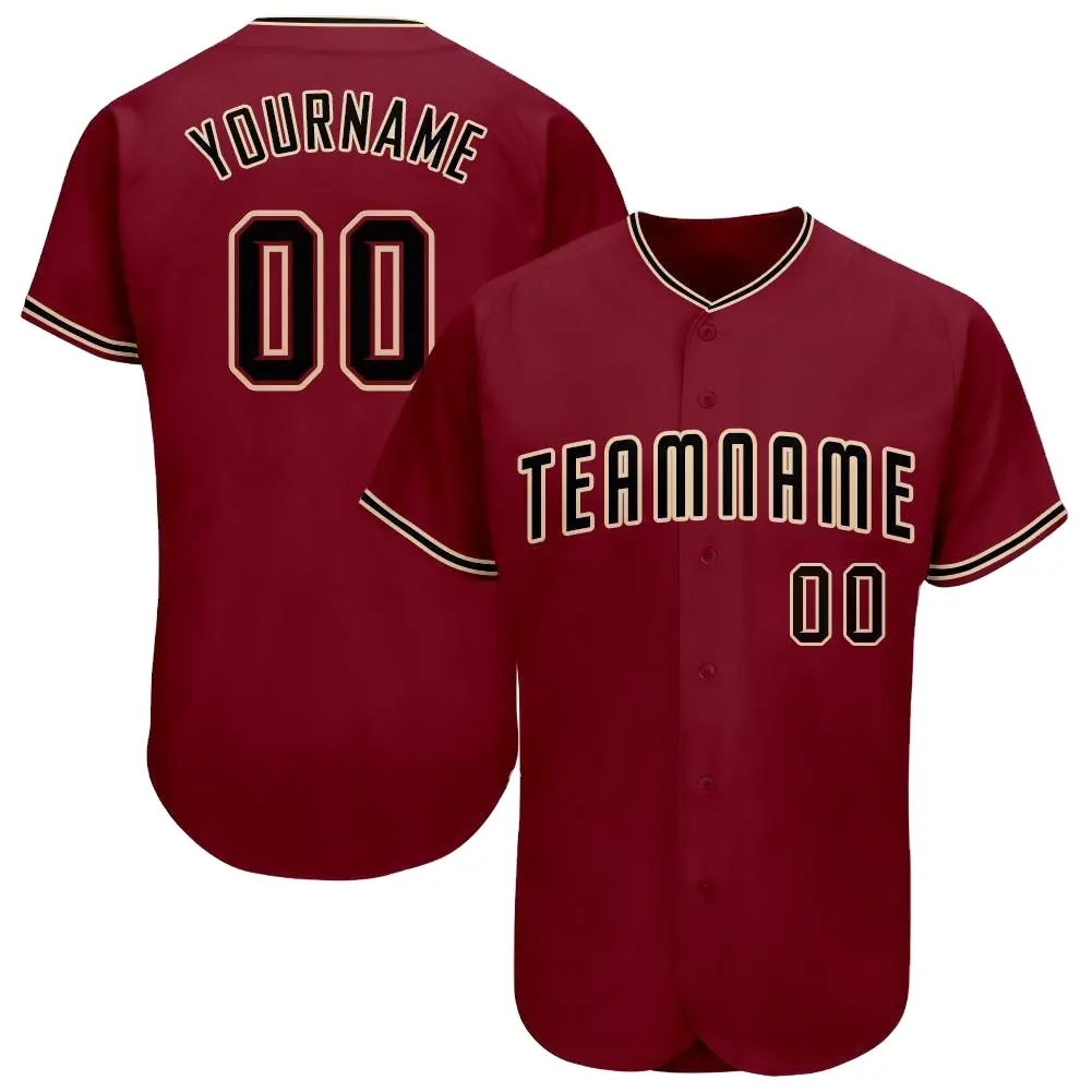 Benutzer definierte Logo Männer Uniform Sportswear Baseball-Trikots mit Knopf-Design mit Ihrem Namen und Teamnamen