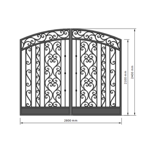 Elegante Puerta de Hierro Forjado y Puerta de Jardín para Casas con Diseño de Entrada de Villa de Lujo para Villas Elegantes de Hoy - Product Image 1