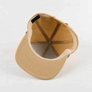 Gorra deportiva impermeable con logotipo personalizado de PVC, gorra de béisbol de 5 paneles, fabricante de Vietnam, agujero de corte por láser, billete plano de Golf perforado - Product Image 4