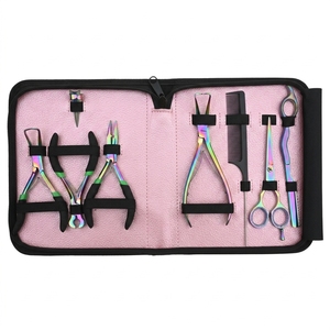 Kit d'outils professionnels pour extensions capillaires : Pince à micro-perles, Pince à sertir, Coupe-keratine, Peigne à queue pour séparation des mèches - Product Image 1