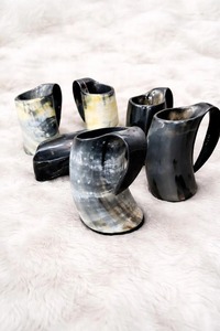 Natural Horn Mug Handmade Drinking <b>Cup</b> Rustic Animal Horn Mug <b>Reusable</b> Eco Friendly Beer Mug Drinking Vessel For Home Bar - Product Image 6