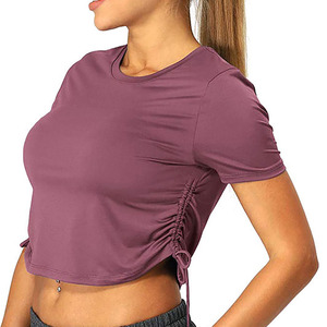 Wholesale Women <b>Crop</b> <b>Top</b> T Shirts Basic Short T-shirts Breathable <b>Crop</b> <b>Tops</b> With Custom Logo Service Women <b>Crop</b> <b>Top</b> Shirts - Product Image 3