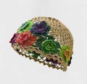 Hand Knitted Letter <b>Beanie</b> Hat Breathable & <b>Waterproof</b> 100% Cotton Adjustable Boho Style for Women Adult - Product Image 5