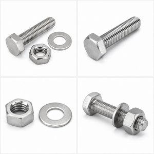 Stainless Steel Flat Washer Plain Finish Hex Nut Threaded <b>Fastener</b> for Industrial Equipment Maintenance - Product Image 3
