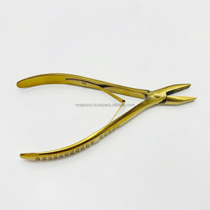 Custom Gold Stainless Steel Micro-<b>Beads</b> Pressing Hair <b>Extension</b> Tools Flat Nose Pliers with Custom Logo - Product Image 4
