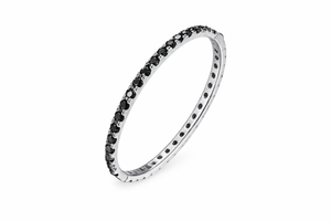 Elegant <b>Silver</b> Moissanite <b>Bracelet</b> with Rhodium Plating Slim Stackable <b>Bangle</b> Sparkling Anti Tarnish Jewelry Gift for Women - Product Image 5