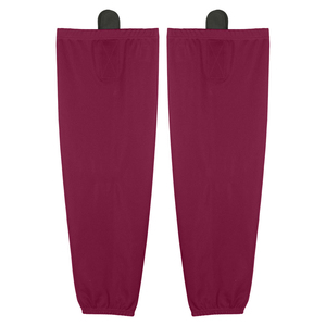 Burgundy Knitted Leg Warmers Thigh <b>High</b> Solid Color Regular Style Sports <b>Socks</b> - Product Image 1