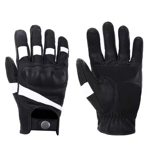 Gants de course tendance en cuir pleine fleur, compatibles écran tactile, protection intégrale pour moto et cyclisme - Product Image 1