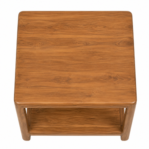 Teak <b>Square</b> Dining <b>Table</b> Open Shelf Scandinavian Modern Design Eco-Friendly Durable 2-Seater Stable Hotel Dining Room Furniture - Product Image 4