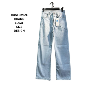 Woman Vintage <b>Black</b> Denim Jeans Bell Bottom Wide Leg Custom Brand Distressed Frayed Areas Leg Rips Faded Wash Pants for Women - Product Image 5