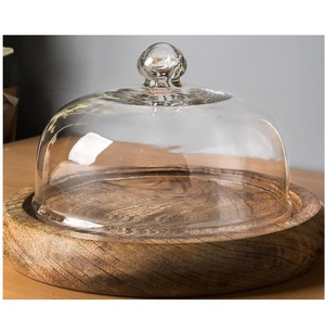 Parties Celebration Superior Quality Handmade Decorative Fruit Cake Holder Stand Birthday Cake Server Stand With <b>Glass</b> <b>Dome</b> - Product Image 4