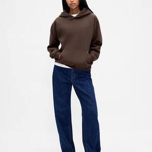 Sweat-shirt à capuche unisexe, coupe classique, manches classiques, couleur unie, poche avant, vêtement décontracté pour l'automne, 100% coton, molleton tricoté - Product Image 4