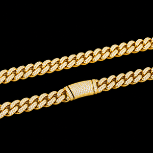 Excepcional Cadena Cubana de Moissanita Chapada en Oro Rosa de 18K, Estilo Hip Hop con Micro Pavé Completo, Unisex, para Uso Diario - Product Image 6
