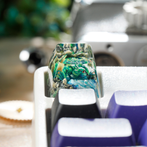 Teclas Místicas de Anime, Teclas Artesanales Personalizadas, Teclas Anime Lindas, Teclas Verdes, Juego de Teclas, Teclas de Resina - Product Image 3