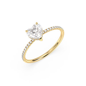 Anillo Solitario REYES con Halo Oculto de Moissanita en Forma de Corazón, Plata de Ley 925, Diseño Nuevo, Joyería Fina, Accesorios de Lujo para Mujer - Product Image 1