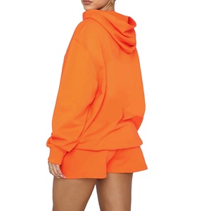 Conjunto de Ropa Deportiva de Alta Calidad para Mujer, con Logotipo Personalizado, Estilo Urbano, Holgado, de Dos Piezas, Sudadera con Capucha y Pantalones Cortos, 2026 - Product Image 6