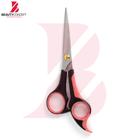 Ciseaux de barbier professionnels pour droitiers, lame affûtée, manche en plastique, acier inoxydable, pour la coiffure en salon