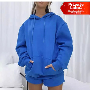Ensemble de survêtements côtelés 100 % coton pour femmes, personnalisable en gros, léger, en tissu éponge, pour l'été - Product Image 1