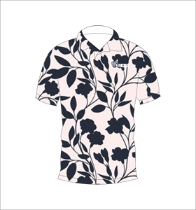 เสื้อโปโลชายลายดอกไม้สีกรมท่า พิมพ์ลายทั้งตัว แขนสั้น สไตล์ลำลอง สำหรับเล่นกอล์ฟ - Product Image 3