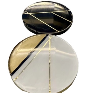 Dessous de verre en résine de luxe fait à la main personnalisables tampons carrés colorés pour ensemble de table de tapis de cuisine meilleur - Product Image 1